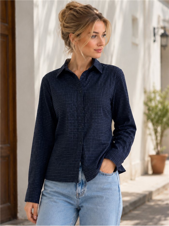 Camisa cuadros con lazada trasera