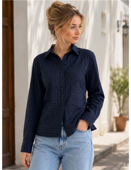 Camisa cuadros con lazada trasera