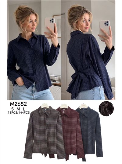 Camisa cuadros con lazada trasera 2