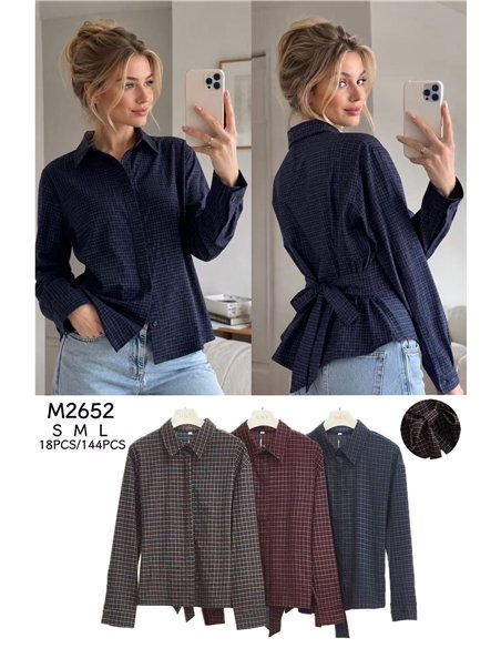 Camisa cuadros con lazada trasera