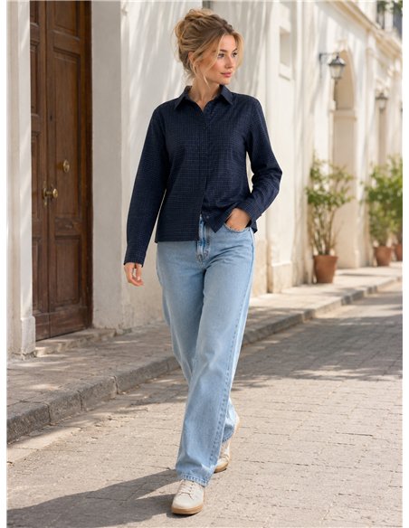 Camisa cuadros con lazada trasera