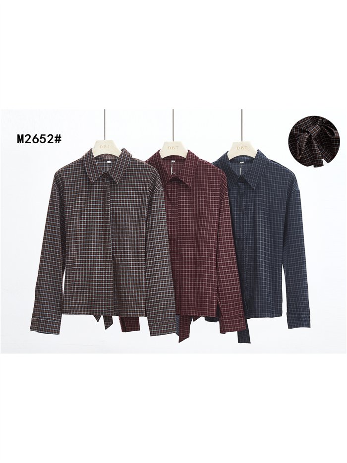 Camisa cuadros con lazada trasera