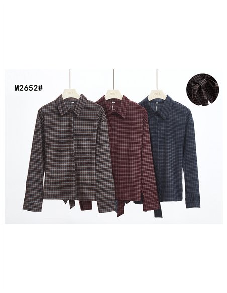 Camisa cuadros con lazada trasera