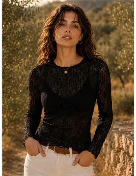 Camiseta encaje lycra