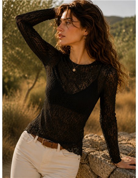 Camiseta encaje lycra