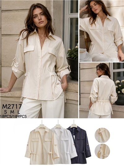 Camisa rayas con bolsillos 2