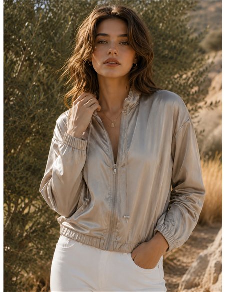 Chaqueta bomber satinada