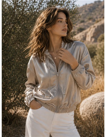 Chaqueta bomber satinada