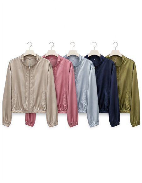 Chaqueta bomber satinada