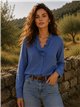 Blusa algodón con volante