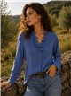 Blusa algodón con volante