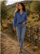 Blusa algodón con volante