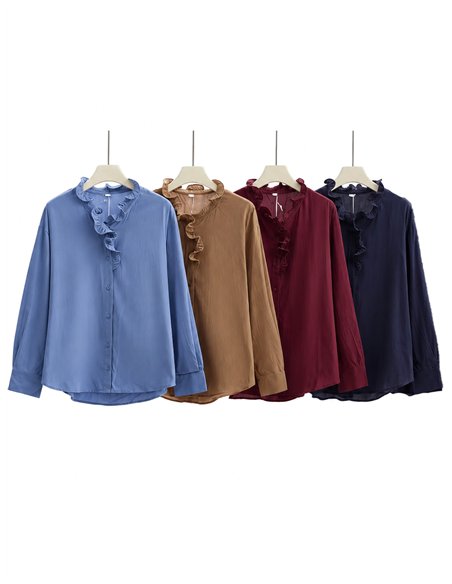 Blusa algodón con volante