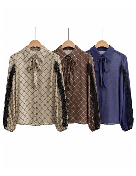 Camisa cuadros con encaje