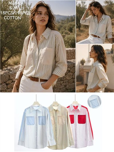 Camisa rayas con bolsillos 2