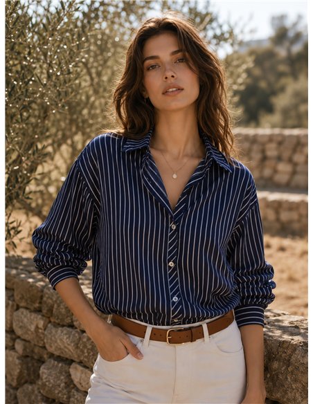 Camisa rayas detalle manga
