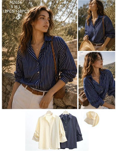 Camisa rayas detalle manga