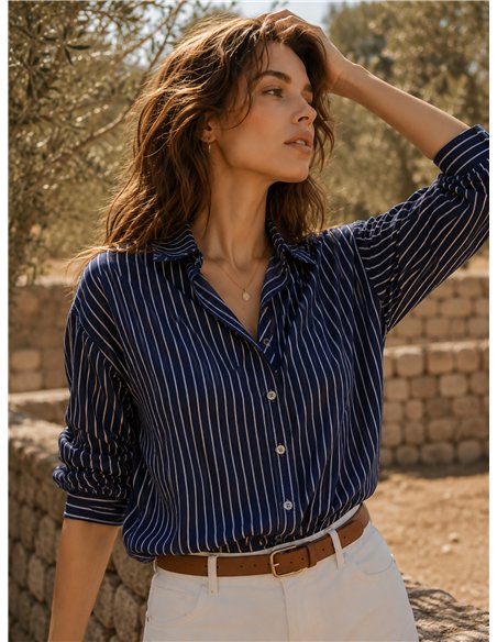 Camisa rayas detalle manga