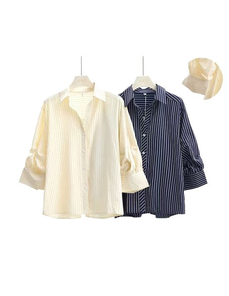 Camisa rayas detalle manga