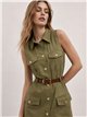Vestido camisero safari con cinturón