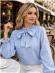 Blusa bordada con lazada