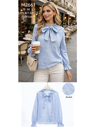 Blusa bordada con lazada 2