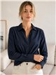 Camisa efecto denim con nudo delantero