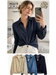 Camisa efecto denim con nudo delantero