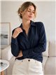 Camisa efecto denim con nudo delantero
