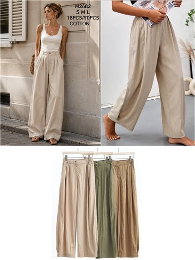 Pantalón wide-leg con cintura elástica 2
