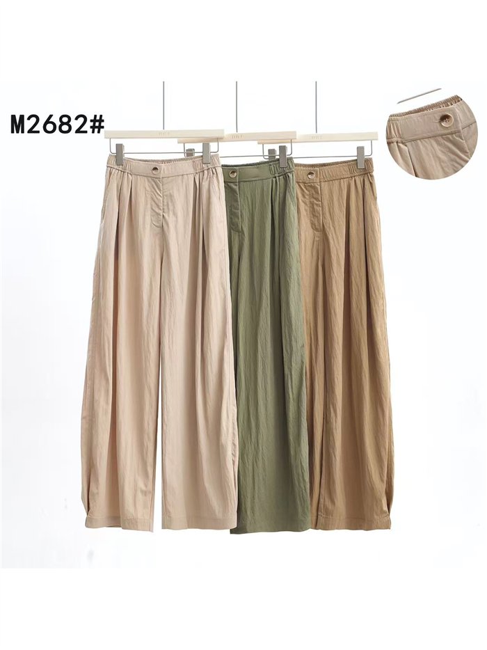 Pantalón wide-leg con cintura elástica