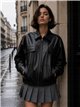 Faux leather zip jacket