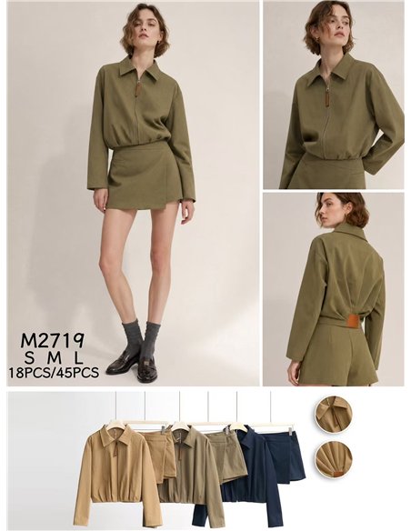Conjunto chaqueta y falda pantalón