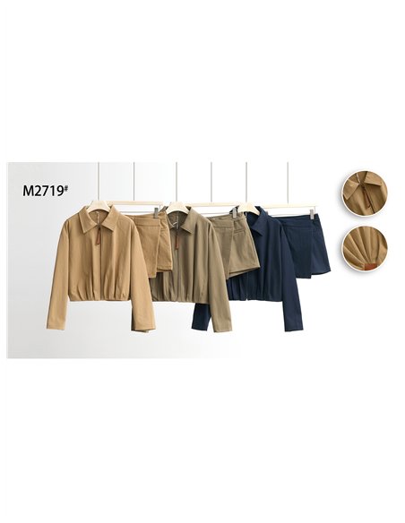 Conjunto chaqueta y falda pantalón