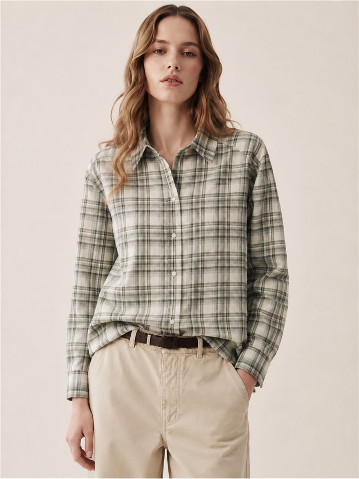 Camisa cuadros algodón