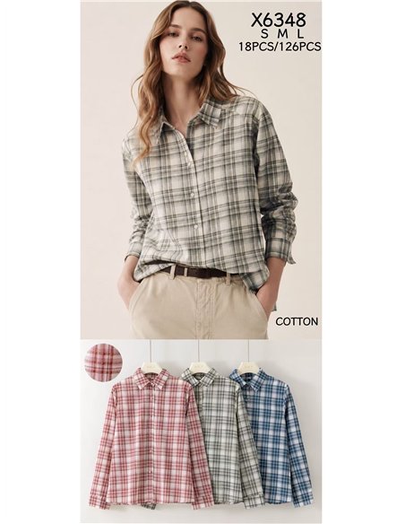 Camisa cuadros algodón