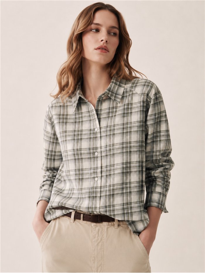 Camisa cuadros algodón