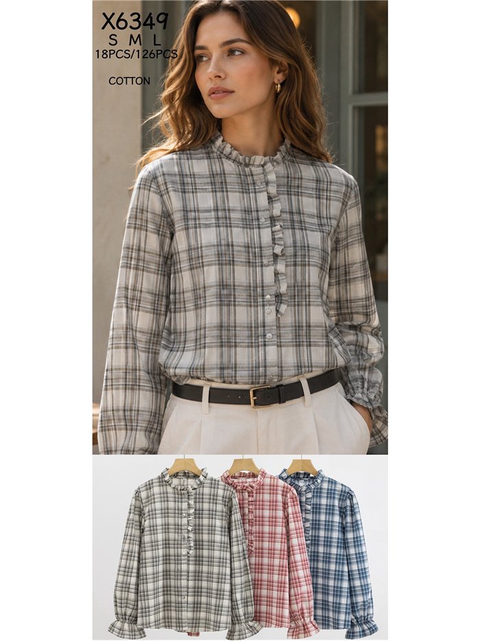 Camisa cuadros con volante