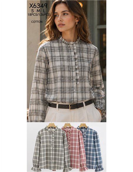 Camisa cuadros con volante