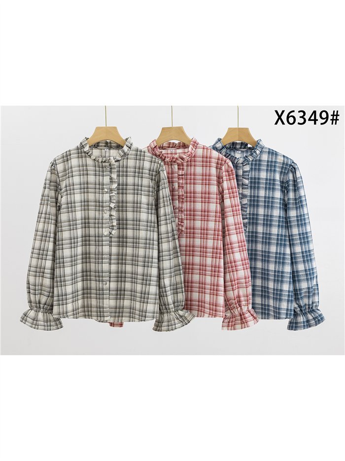 Camisa cuadros con volante