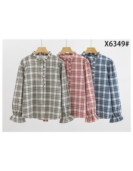 Camisa cuadros con volante