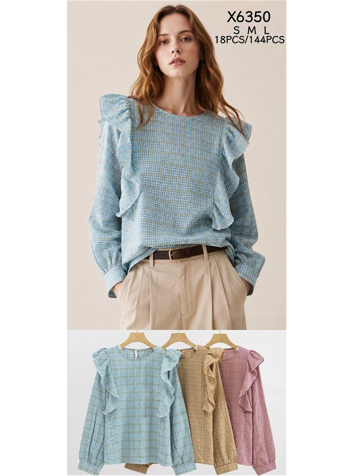 Blusa vichy con volantes
