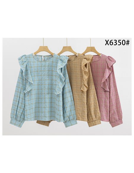 Blusa vichy con volantes