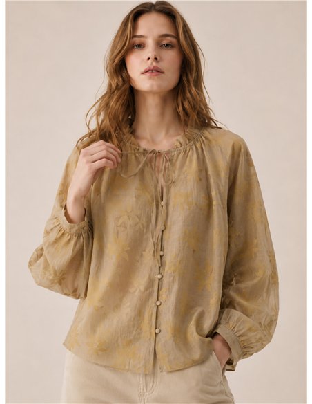 Blusa floral efecto seda