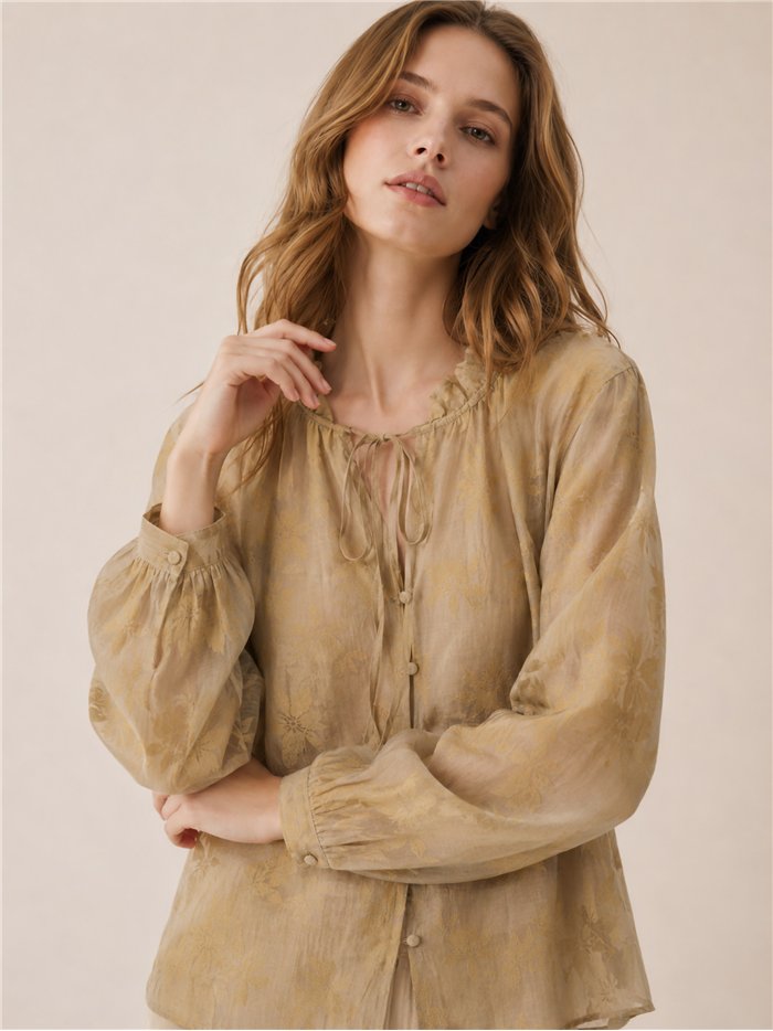 Blusa floral efecto seda