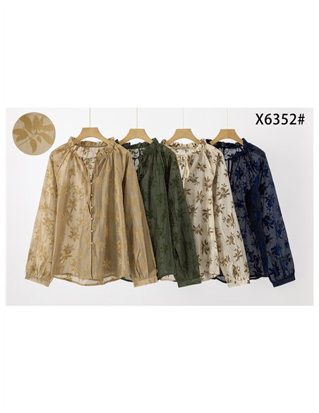 Blusa floral efecto seda