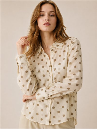 Camisa lunares efecto seda
