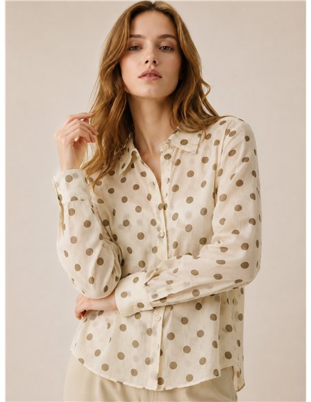 Camisa lunares efecto seda