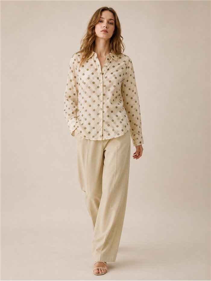 Camisa lunares efecto seda