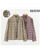 Camisa cuadros con volantes bordados